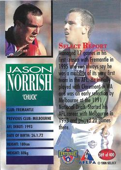 1996 Select AFL #369 Jason Norrish Back